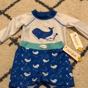 Bathing suit and rash guard